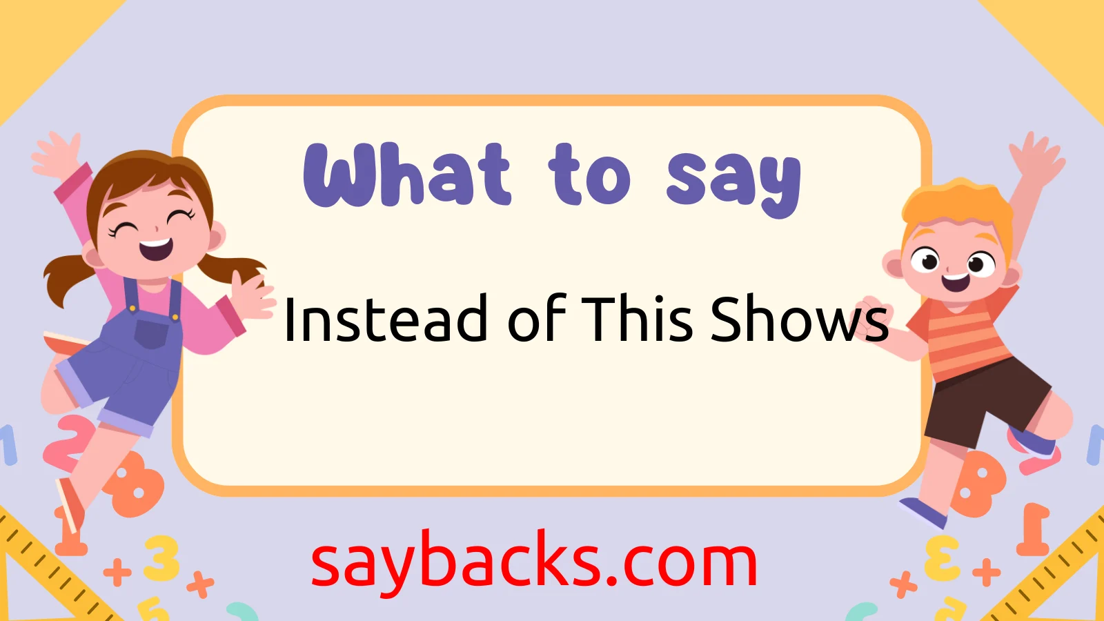 Instead of 'This Shows