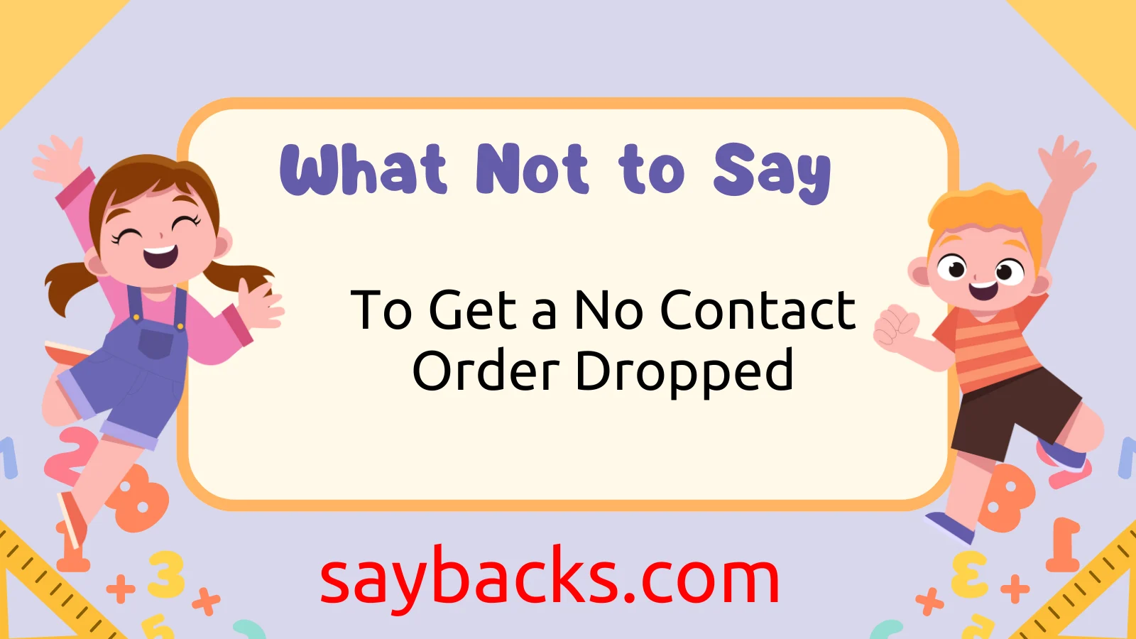 to Get a No Contact Order Dropped
