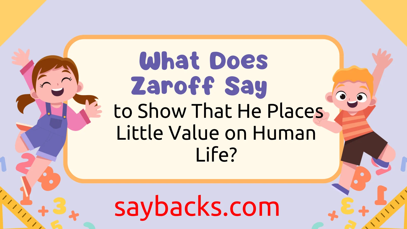 What Does Zaroff Say to Show That He Places Little Value on Human Life?