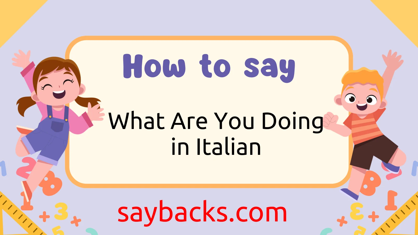 What Are You Doing in Italian