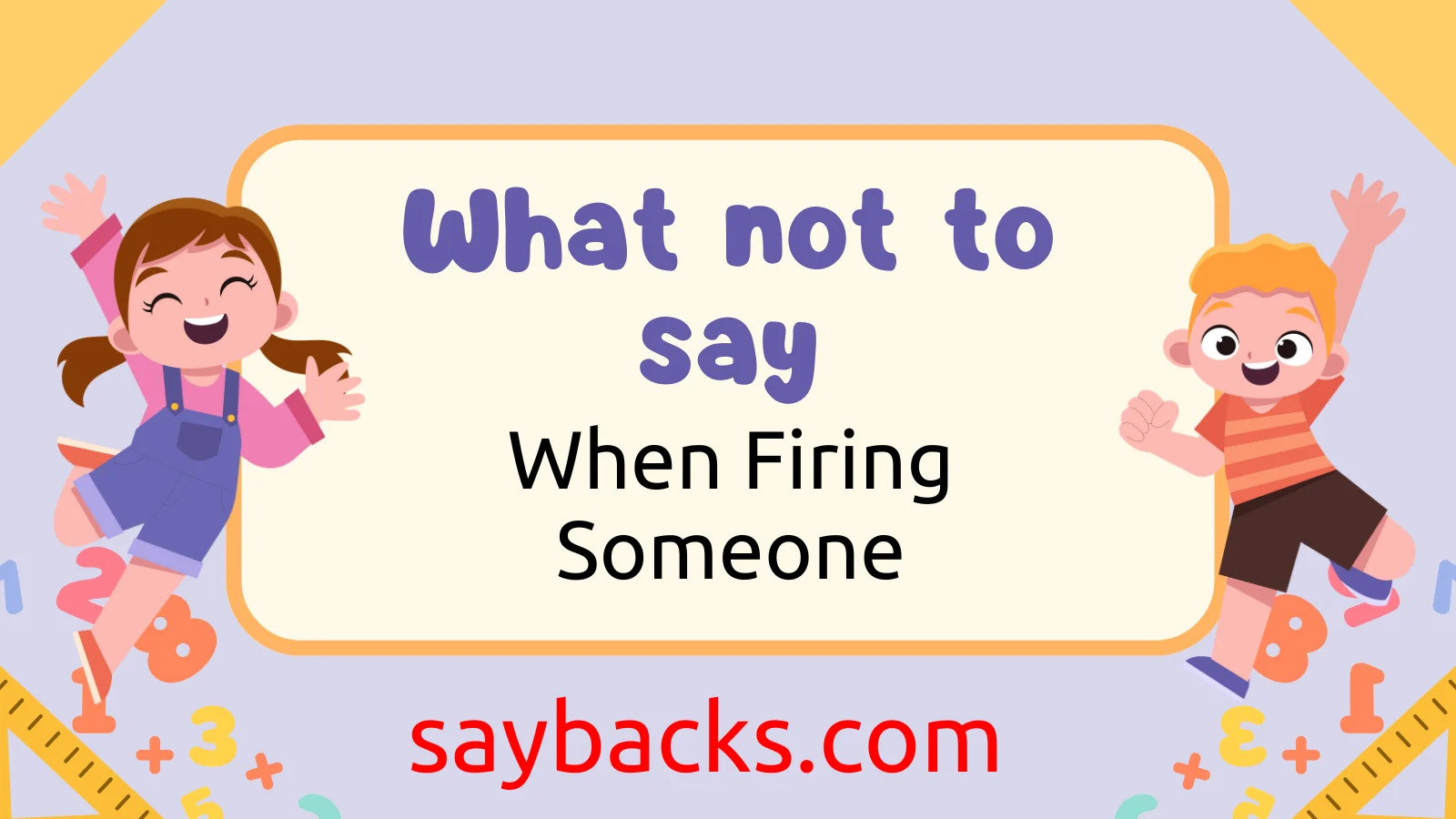 When Firing Someone