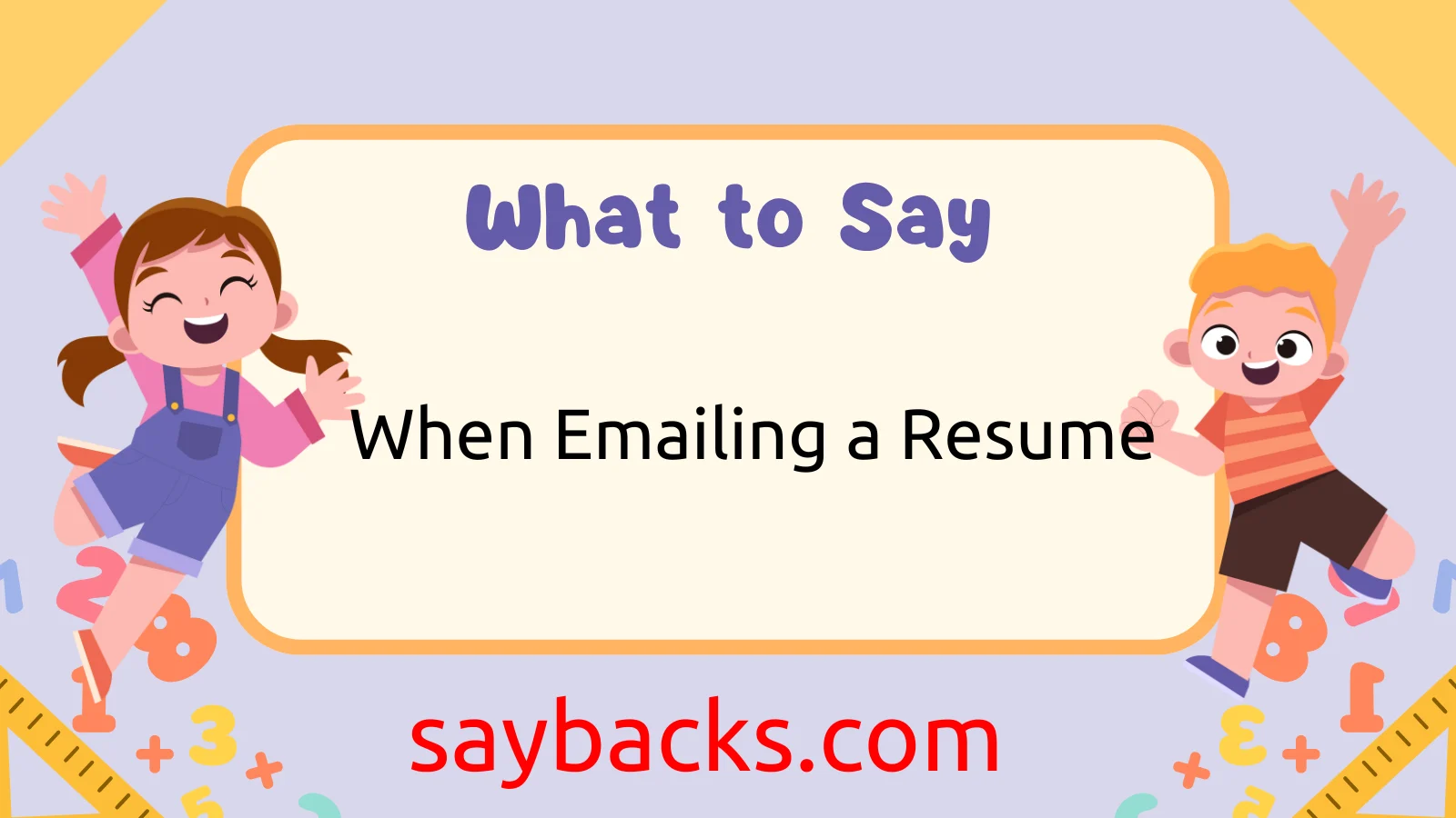 When Emailing a Resume
